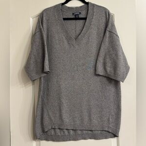 Lands' End Wool Blend Gray Knit Sweater Tunic, oversized long, Size 14-16